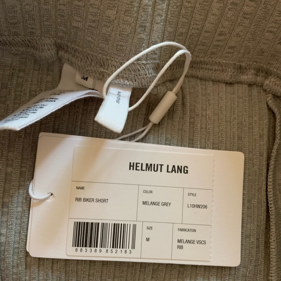 Grey Melange Rib Biker Shorts - Helmut Lang - Picture 4 of 4